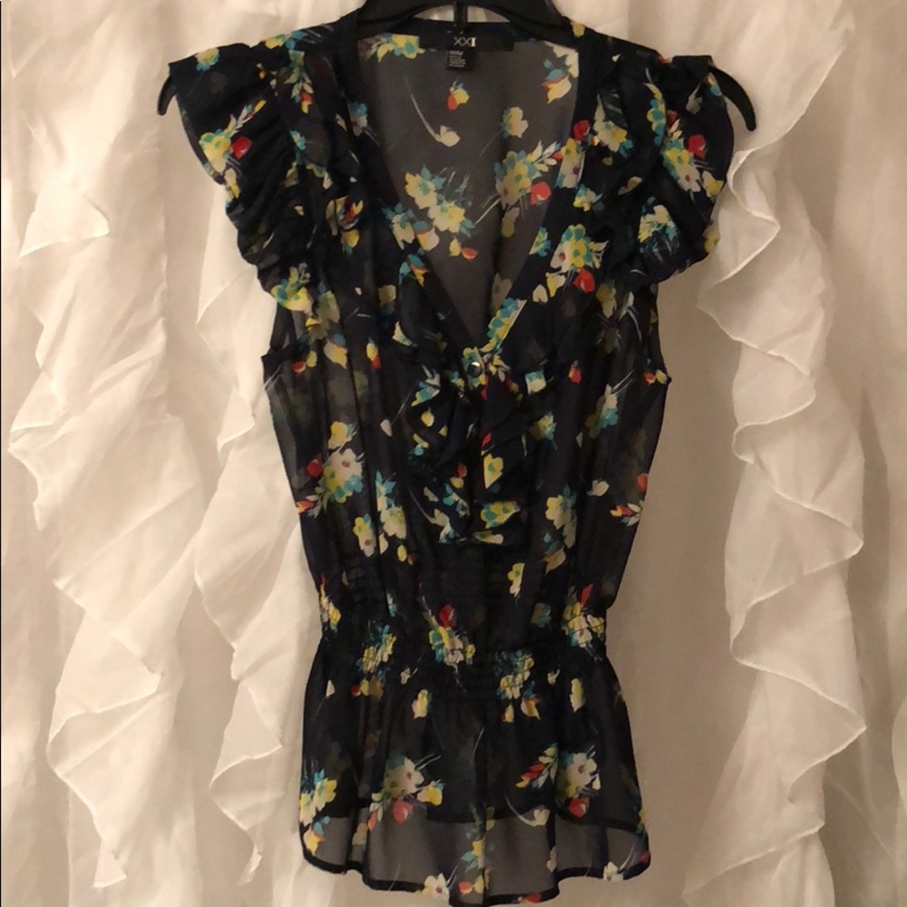 Floral sheer top